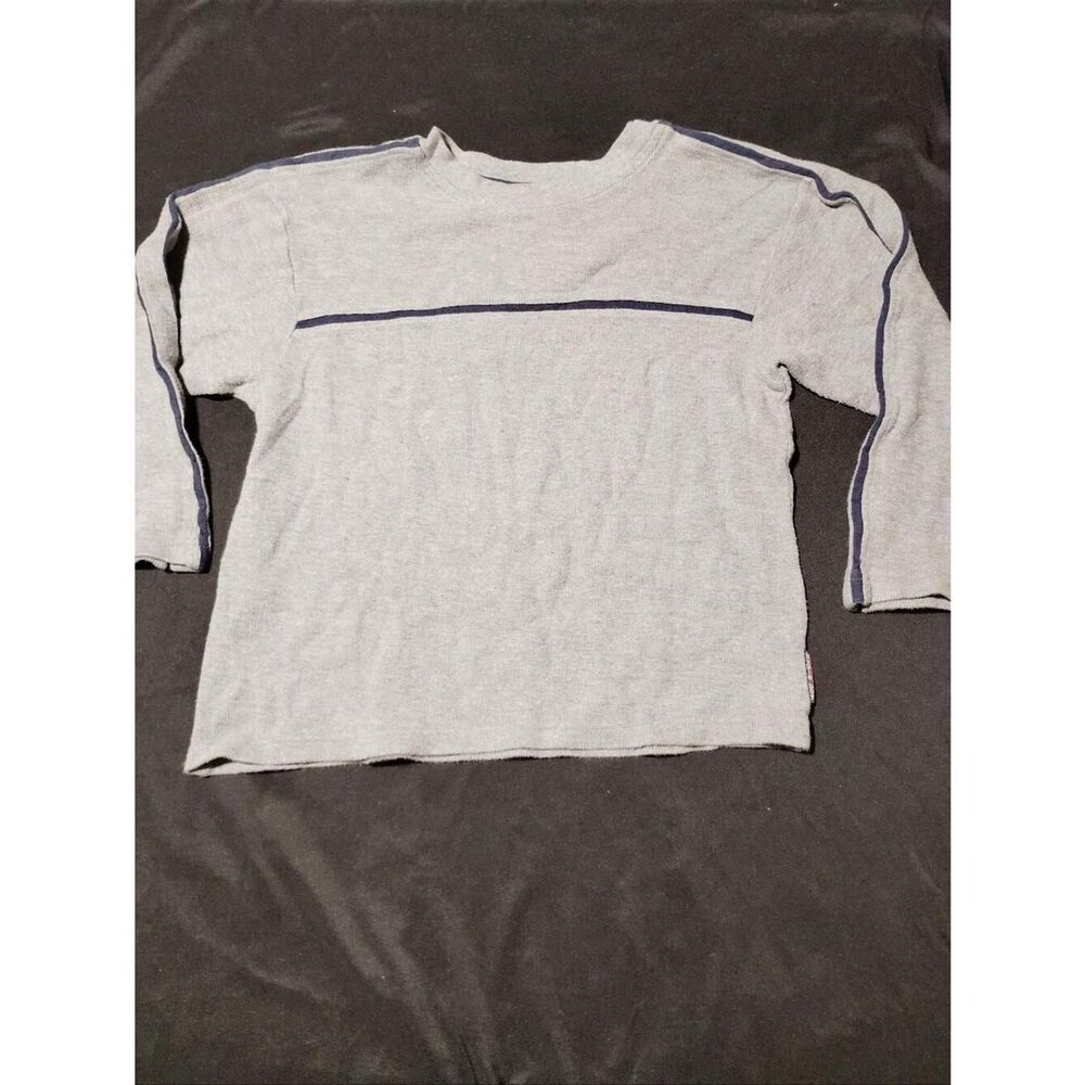 Boys Medium Bugle Boy Grey and Blue Sweater